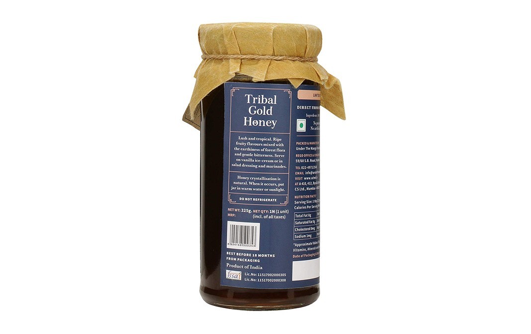 Under The Mango Tree Tribal Gold Honey    Glass Jar  325 grams